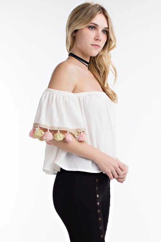 mode, tassel party top