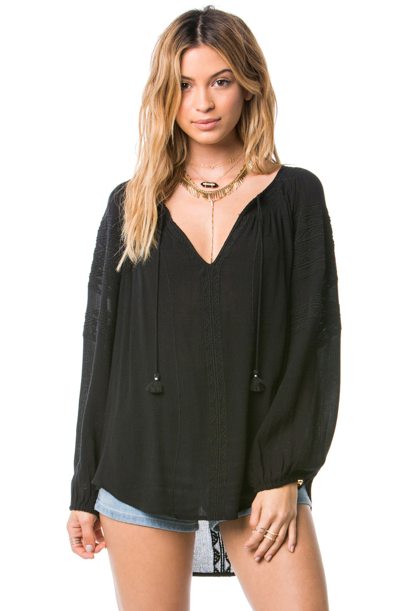 mode, sereno woven top