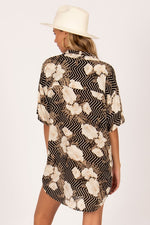 mode, island oasis short sleeve button up woven