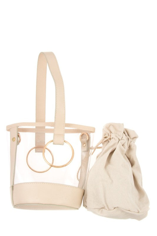 mode, clear bucket bag