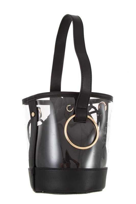 mode, clear bucket bag