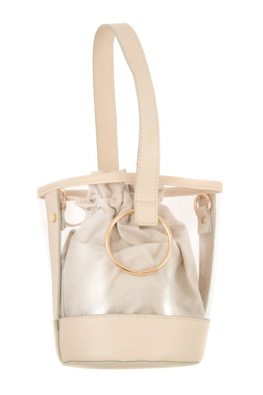 mode, clear bucket bag