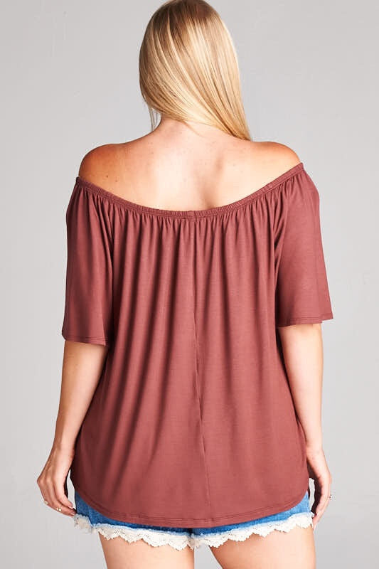 mode, Tia off the shoulder top (Plus)