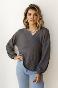 mode, fresh waffle raw hem top