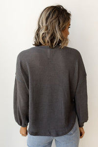 mode, fresh waffle raw hem top