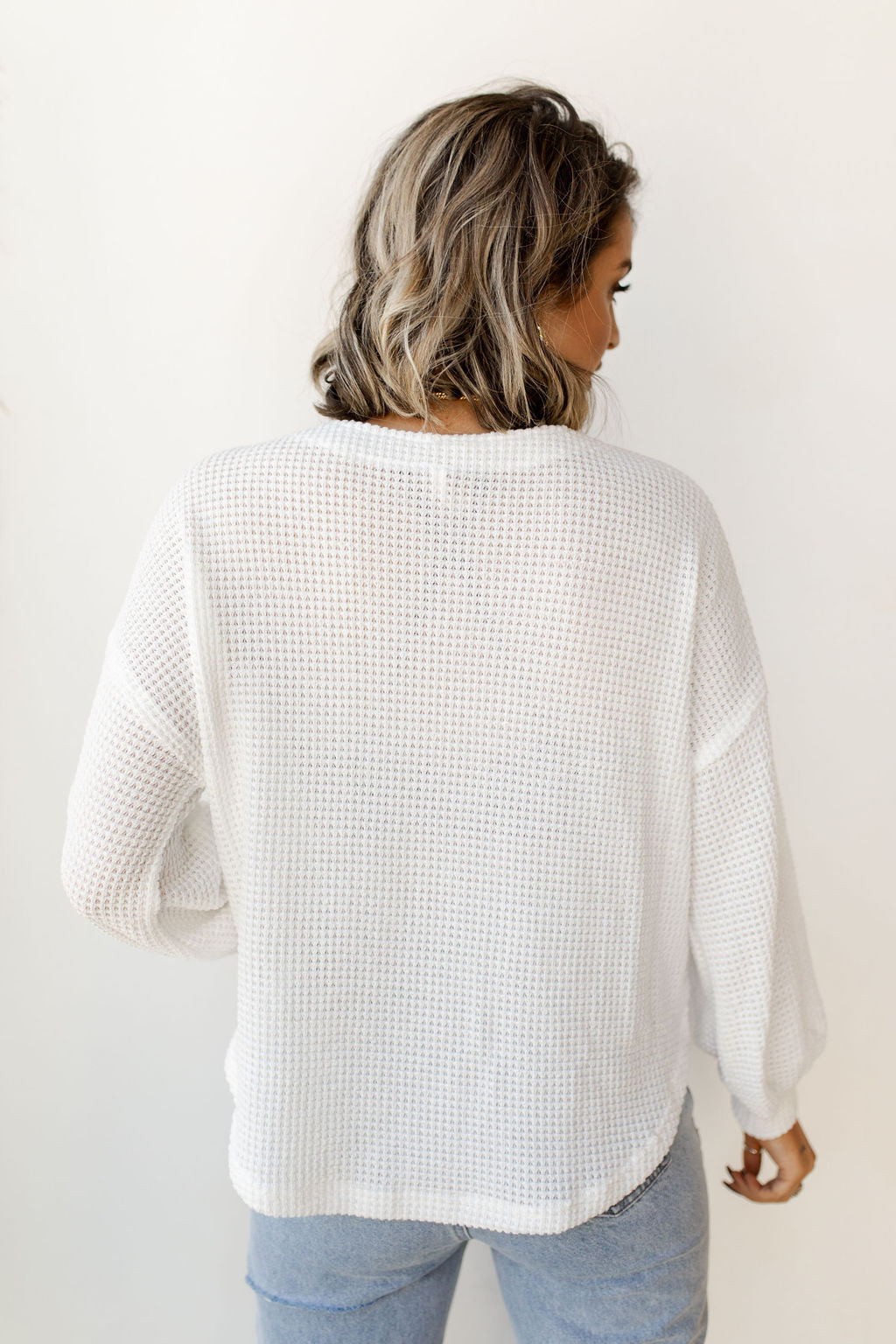 mode, fresh waffle raw hem top