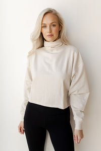 mode, turtle neck crop pullover