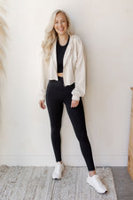 mode, relaxed crop zip-up