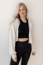 mode, relaxed crop zip-up