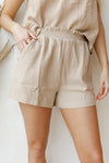 mode, double crinkle shorts