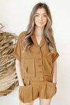mode, oversized pockets camp shirt