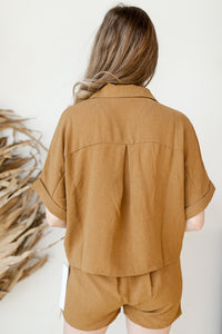 mode, oversized pockets camp shirt