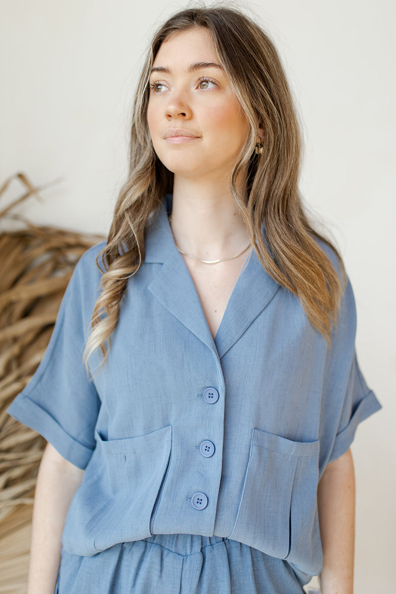 mode, oversized pockets camp shirt