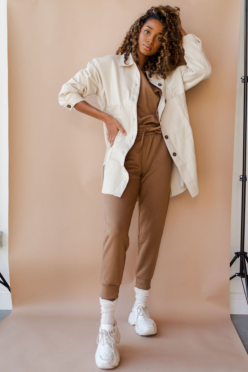 mode, working from home sweat set