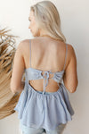 mode, peplum cami tieback top