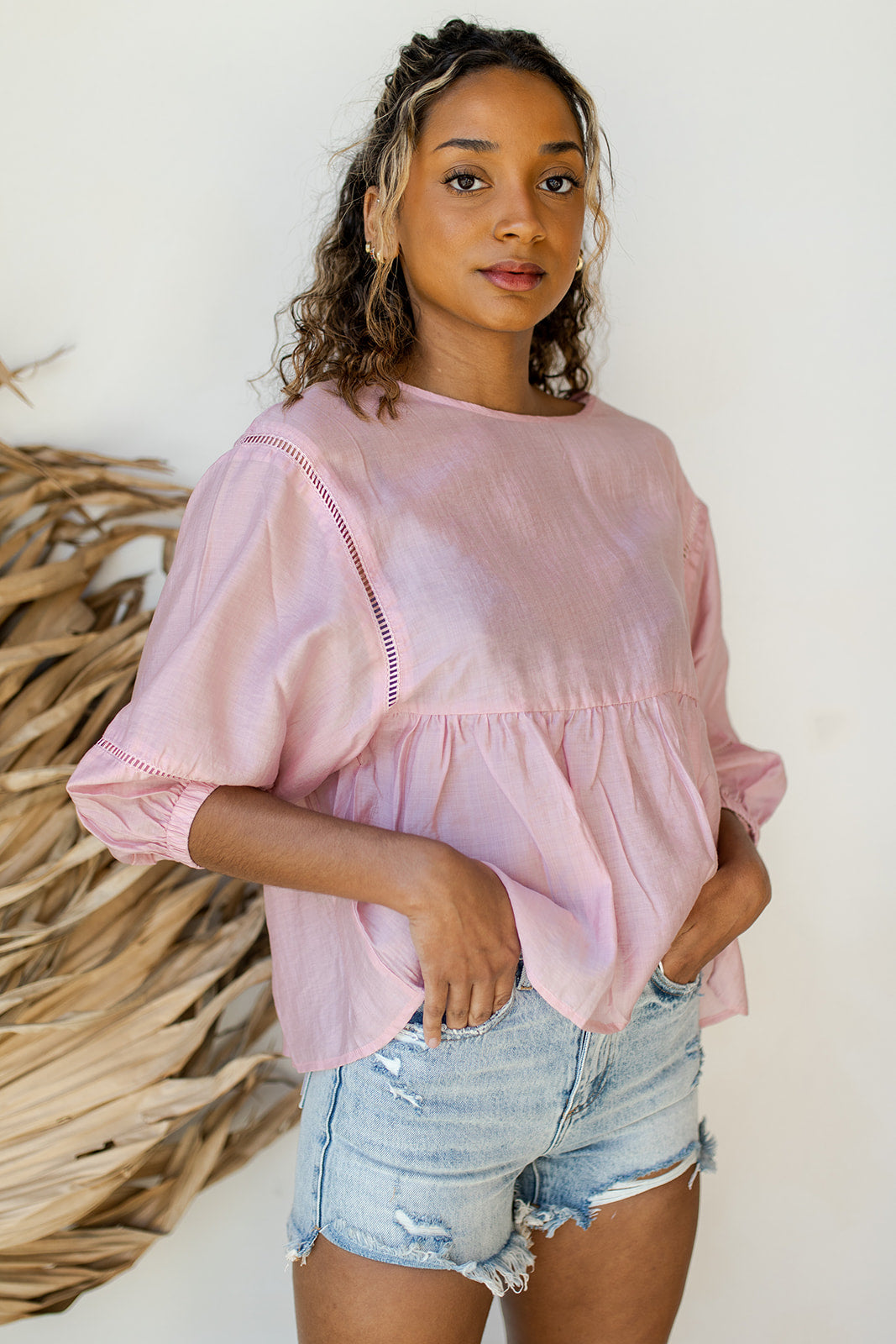 mode, pretty baby trimmed top