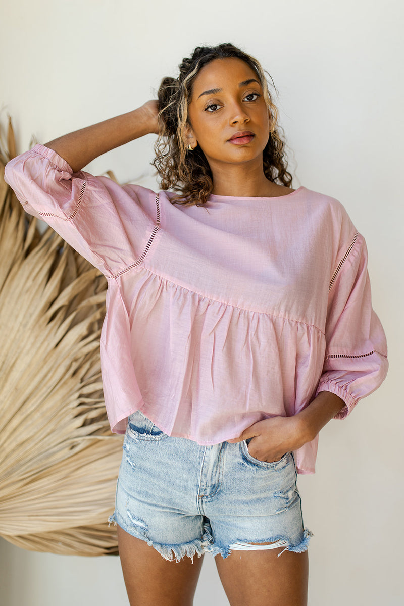 mode, pretty baby trimmed top
