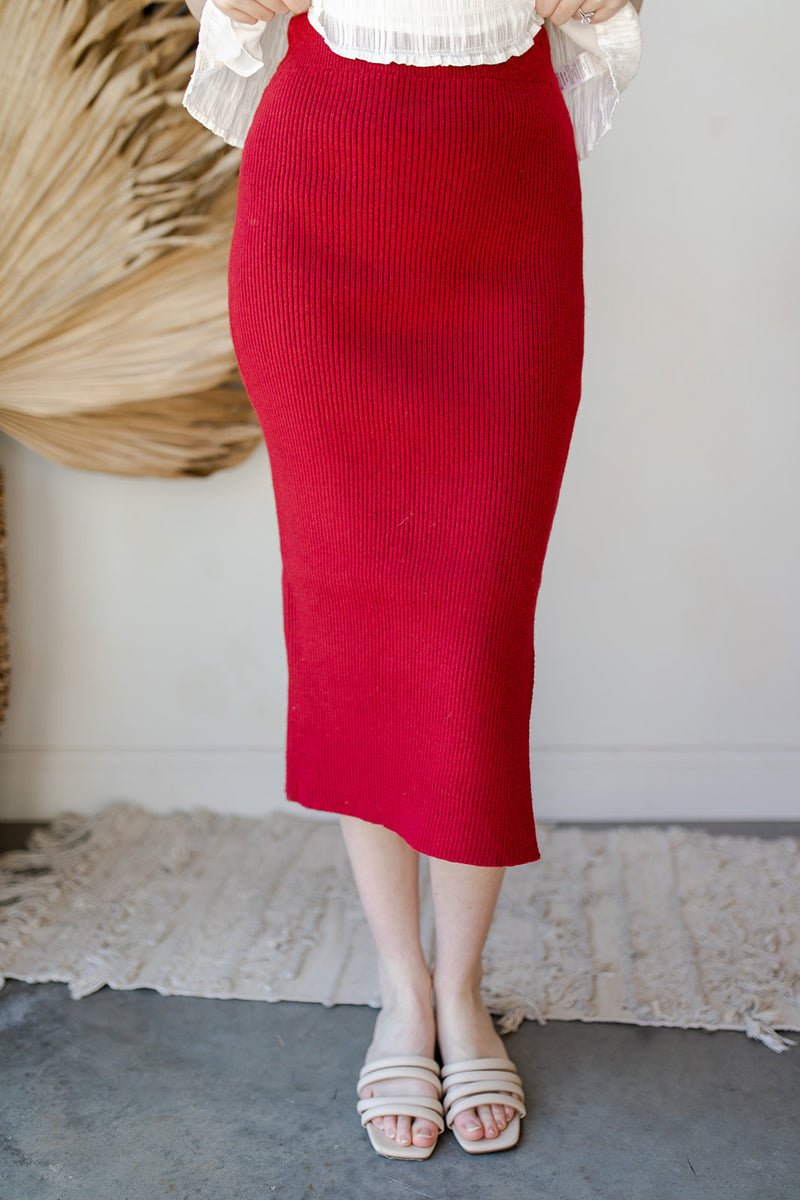 mode, standing strong midi skirt