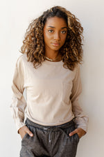mode, cropped classic pocket ls tee