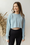 mode, in the raw cropped sweater