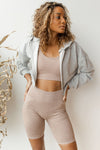 mode, relaxed crop zip-up