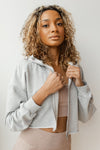 mode, relaxed crop zip-up