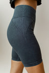 mode, mineral wash seamless biker shorts