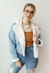 mode, perry hooded denim jacket