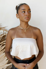 mode, satin tube scarf top