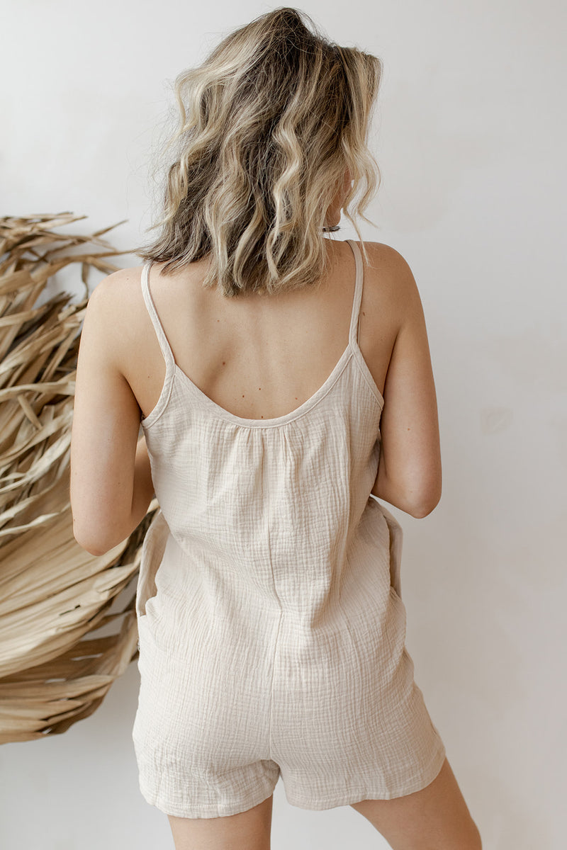mode, breezy gauze romper