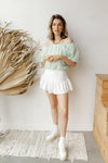 mode, frills like spring mini skirt