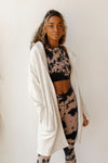 mode, fleece lined longline hoodie cardi