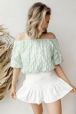 mode, diamonds are forever off shoulder top