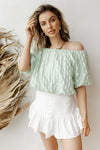 mode, diamonds are forever off shoulder top