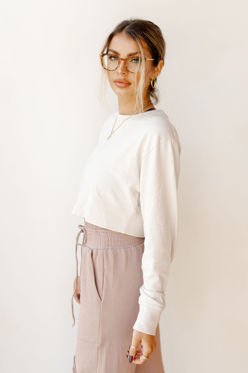 mode, heart of joy crop sweatshirt