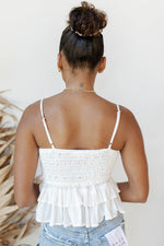 mode, sleeveless smocked top