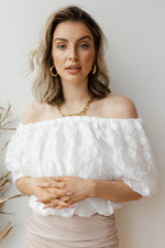 mode, diamonds are forever off shoulder top