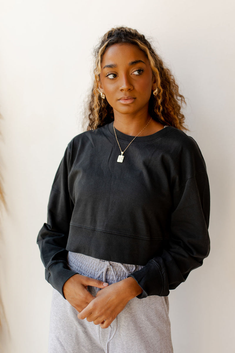 mode, heart of joy crop sweatshirt