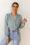 mode, friday night wrap blouse
