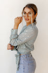 mode, friday night wrap blouse