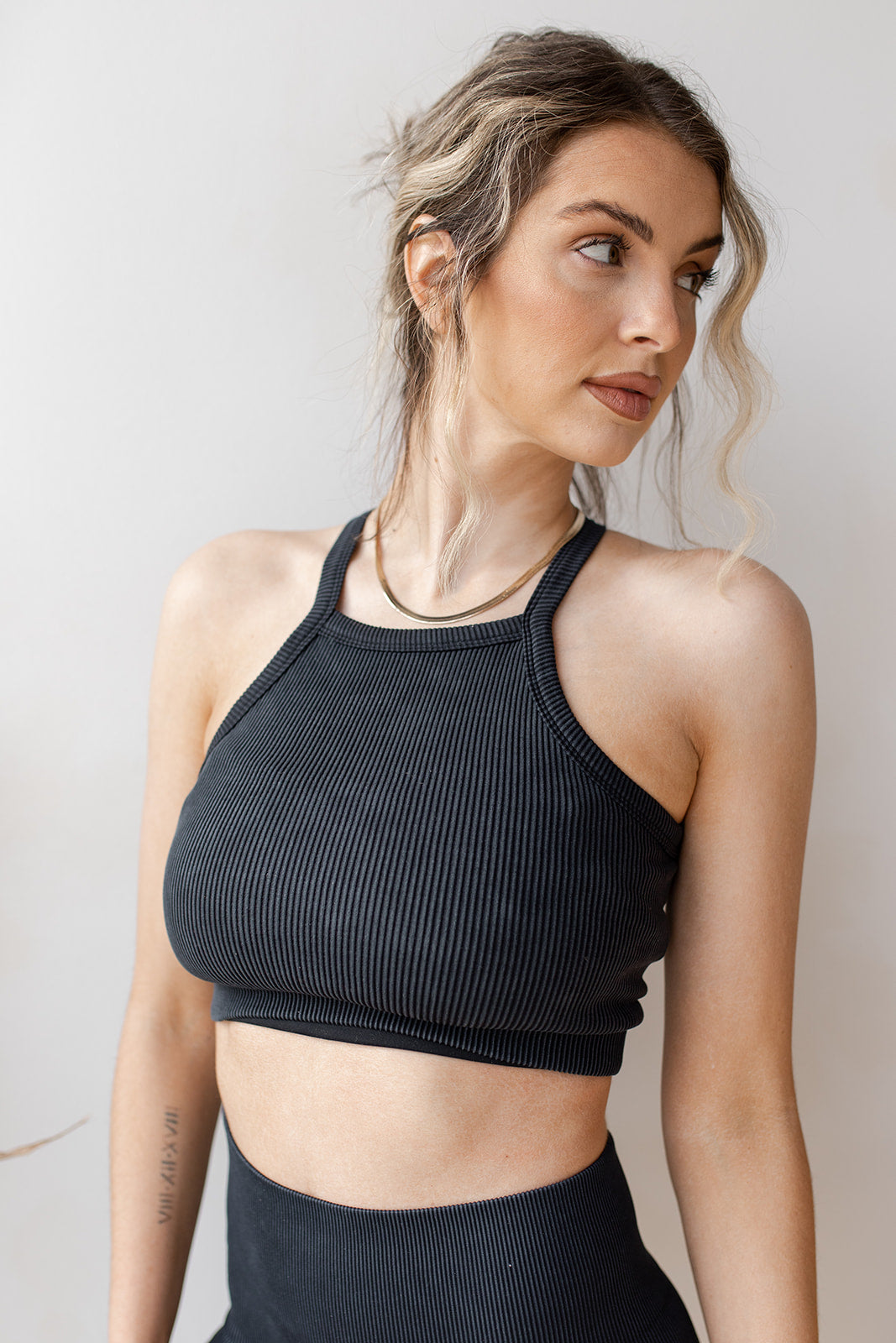 mode, square neck ribbed crop tank