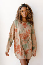 mode, tie dye boyfriend sweatshirt