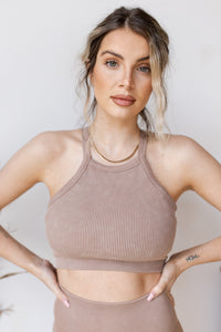 mode, square neck ribbed crop tank