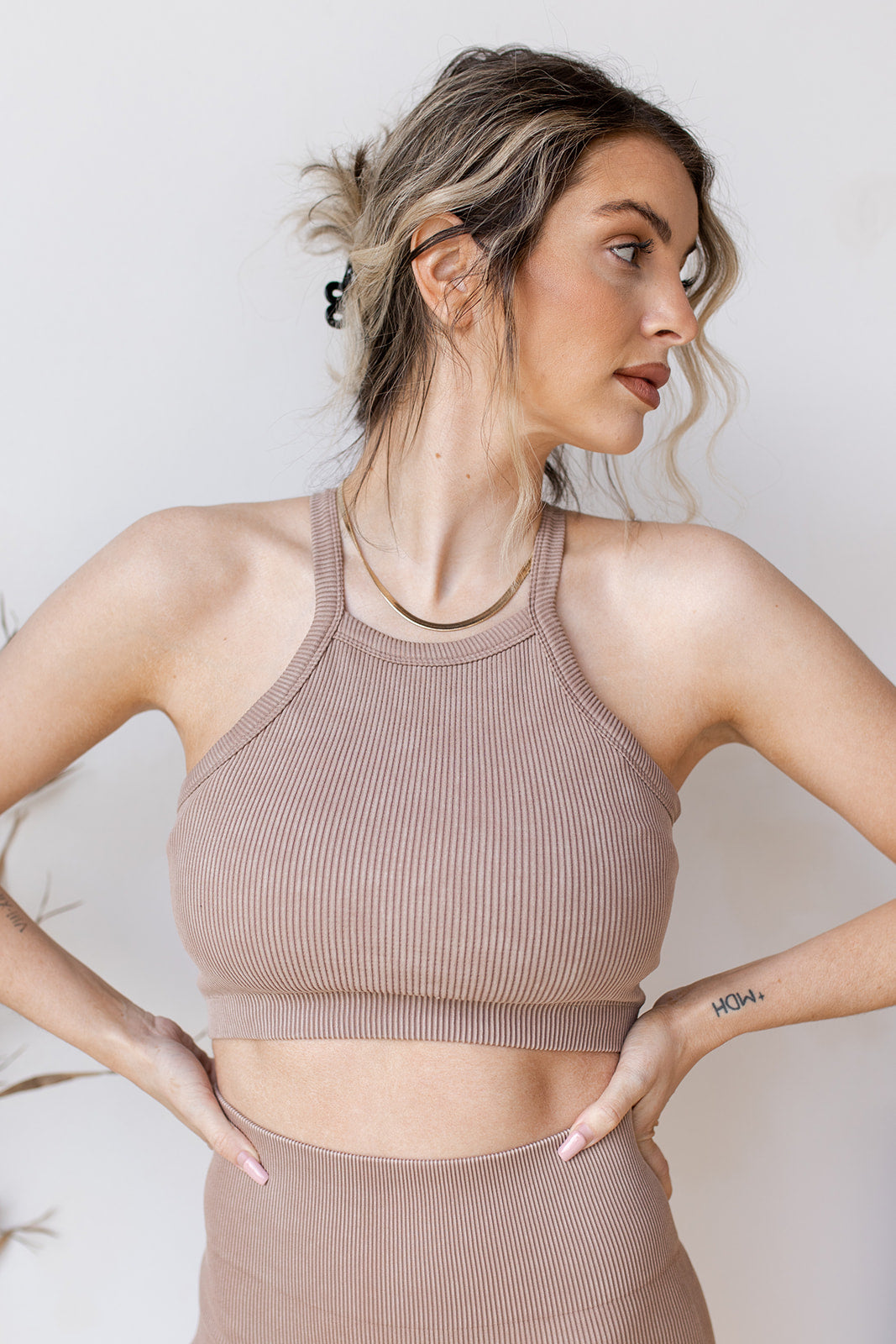mode, square neck ribbed crop tank