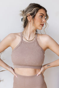 mode, square neck ribbed crop tank