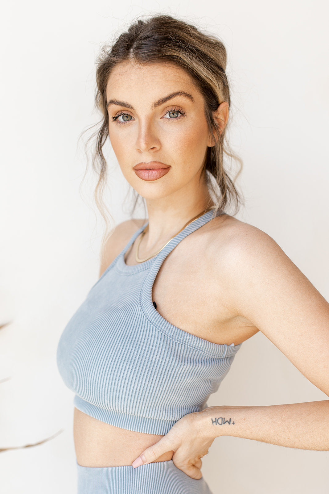 mode, square neck ribbed crop tank
