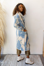 mode, earth + sky long hoodie jacket