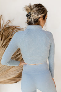 mode, cropped + ribbed zip up