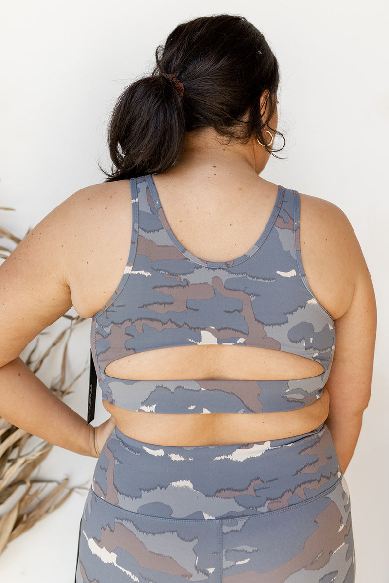 mode, blue tundra camo cutout sports bra (extended)