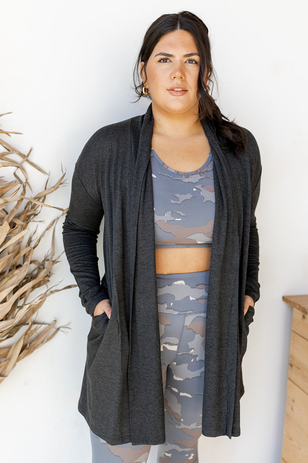 mode, longline open-front cardigan (extended)